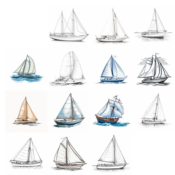 Sailboat Adventures SVG Collection - 14 svg files For Scrapbooking, Laser Engraving, CNC work. Sailing boating vacation water lake ocean