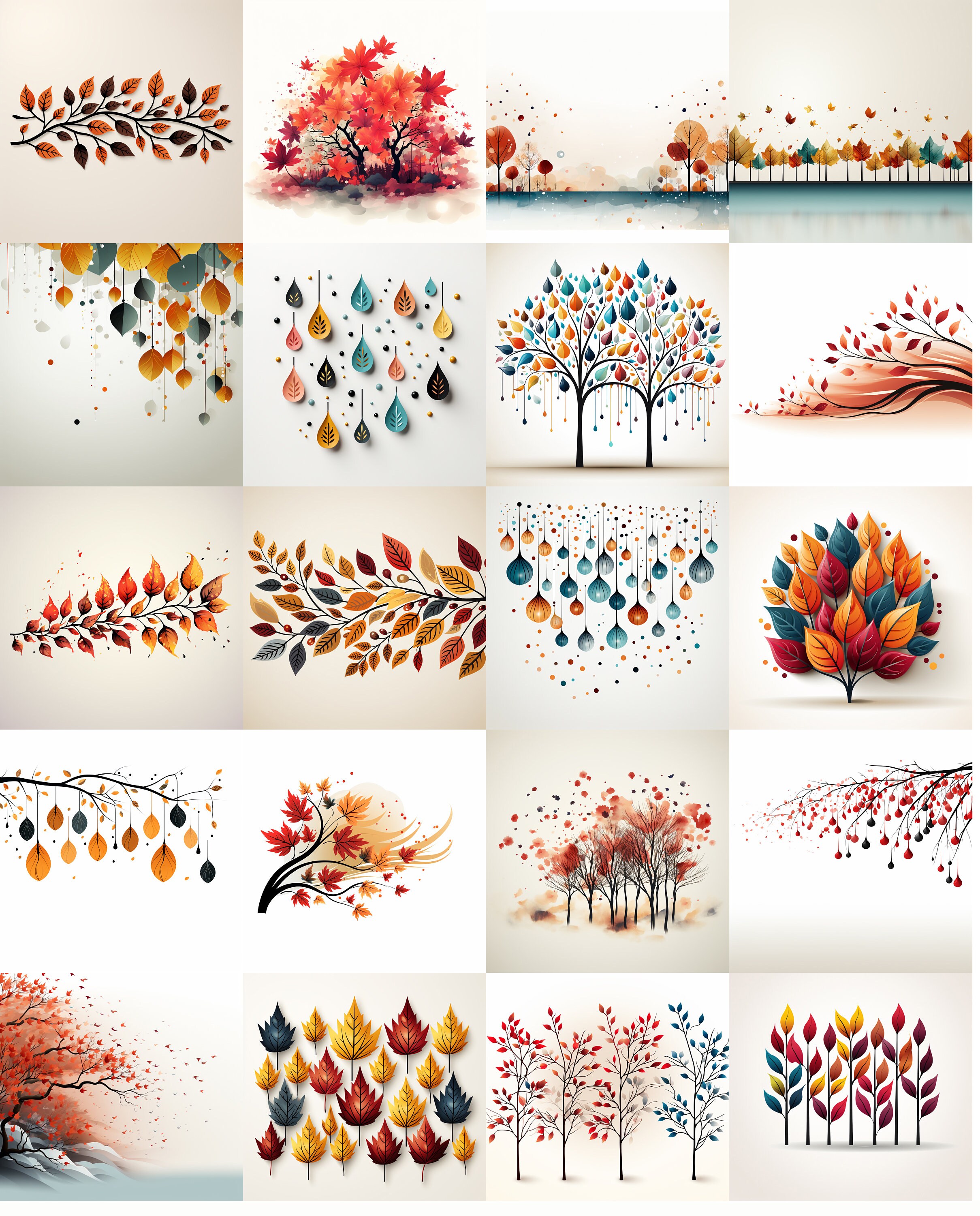 Autumn Leaves Collection - 20 Svg, Jpg, Png Files for Fall Crafts Laser ...
