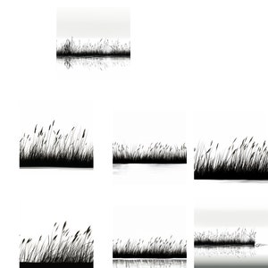 Cat Tail Marsh Silhouette svg Dateien - Seite Border Trenner Scrapbooking skalierbare Natur Natur im Freien