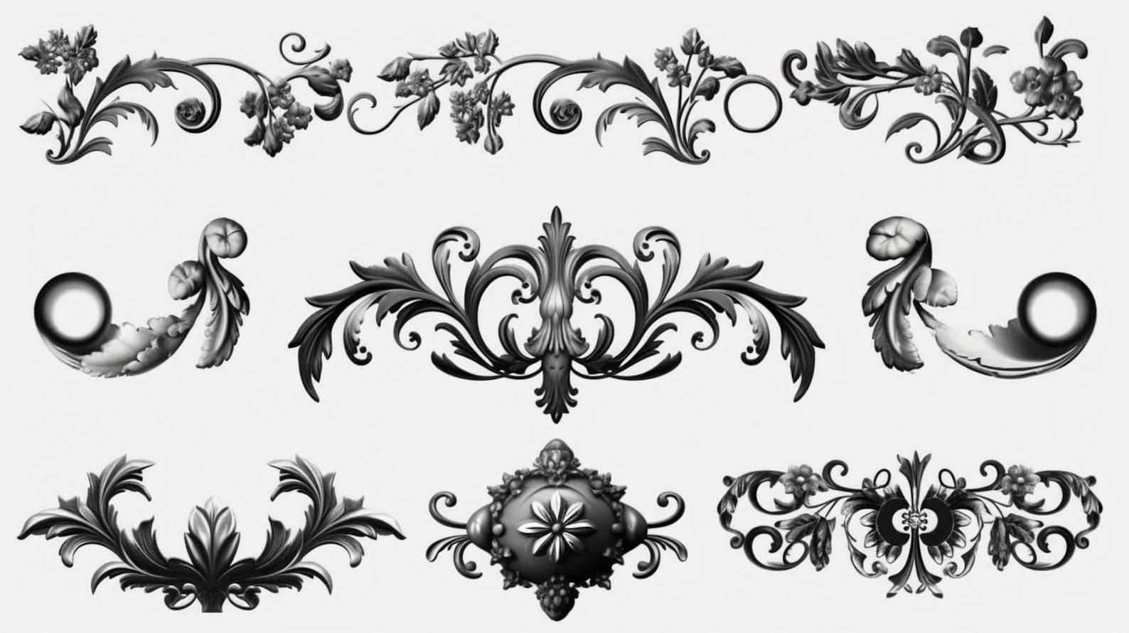 Vintage Embellishment Clip Art SVG Collection - 20 Retro Antique ...