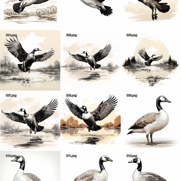 Canada Goose svg & png Collection Wildlife Clip Art Set for Laser engraving CNC Cricut T-shirt Print DIY projects. Commerciale use available