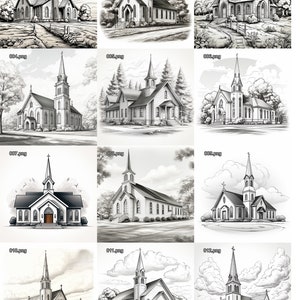 Charming Country Church collection - 12 svg & png Files for laser engraving Cricut CNC carving printing DIY projects or all kinds