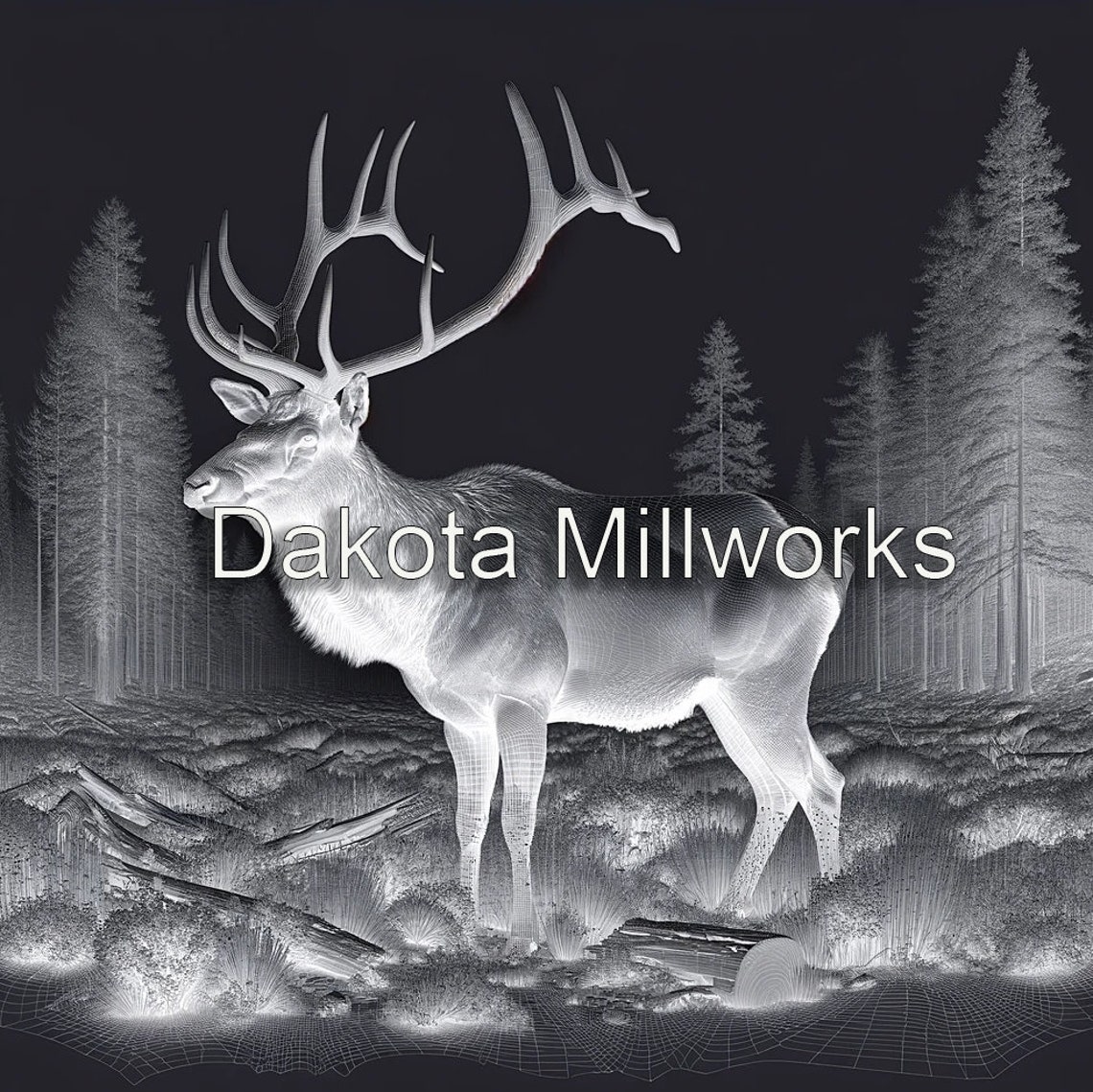 Bull Elk 3D STL Models Includes Stl Depth Map and Svg Files for CNC 3D