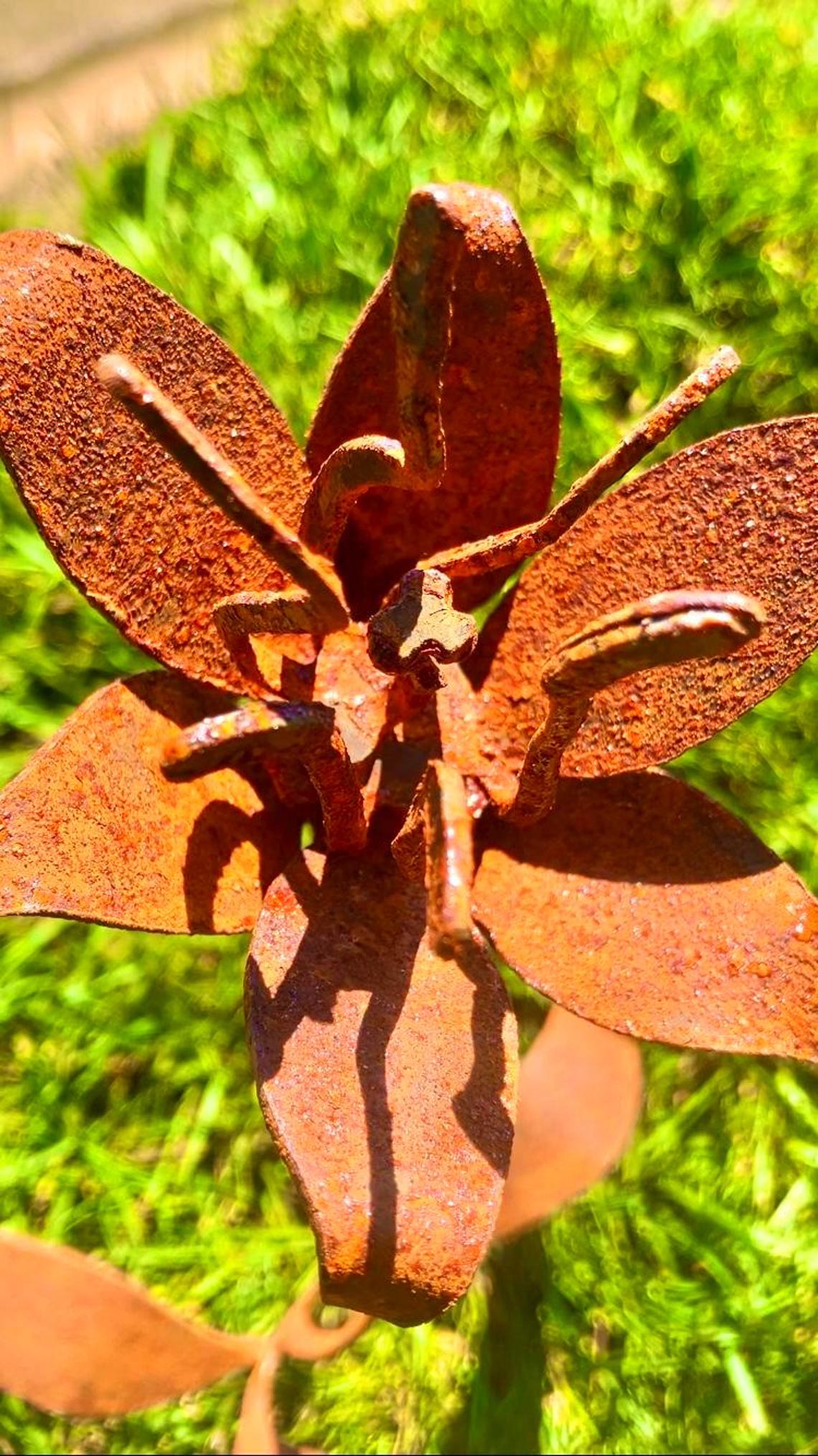 Rustic Metal Wild Lily Sculpture – Natural Rust Finish, Handmade in USA ...