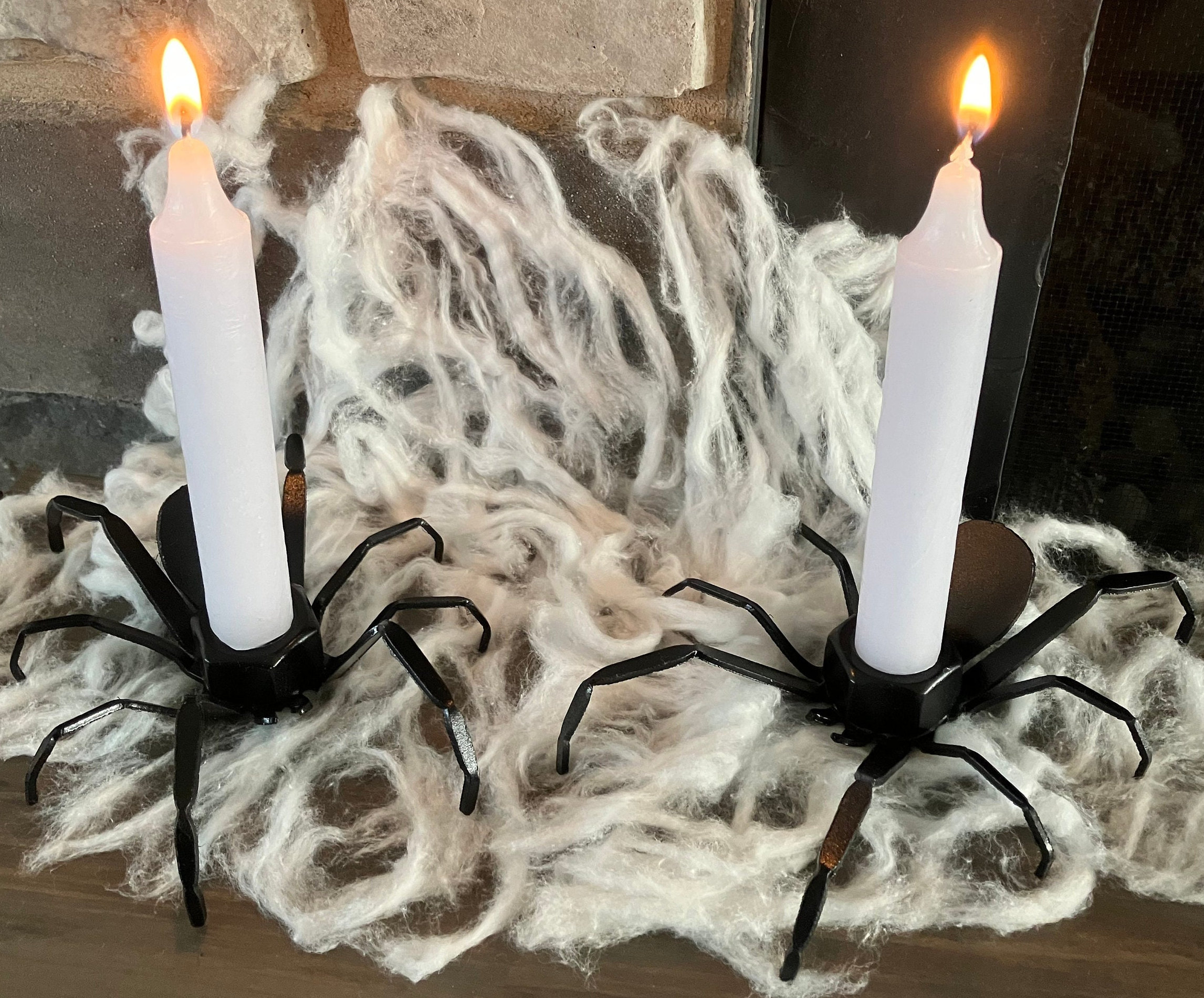 Pair2 of Spider Candle Holders Halloween Party or Etsy