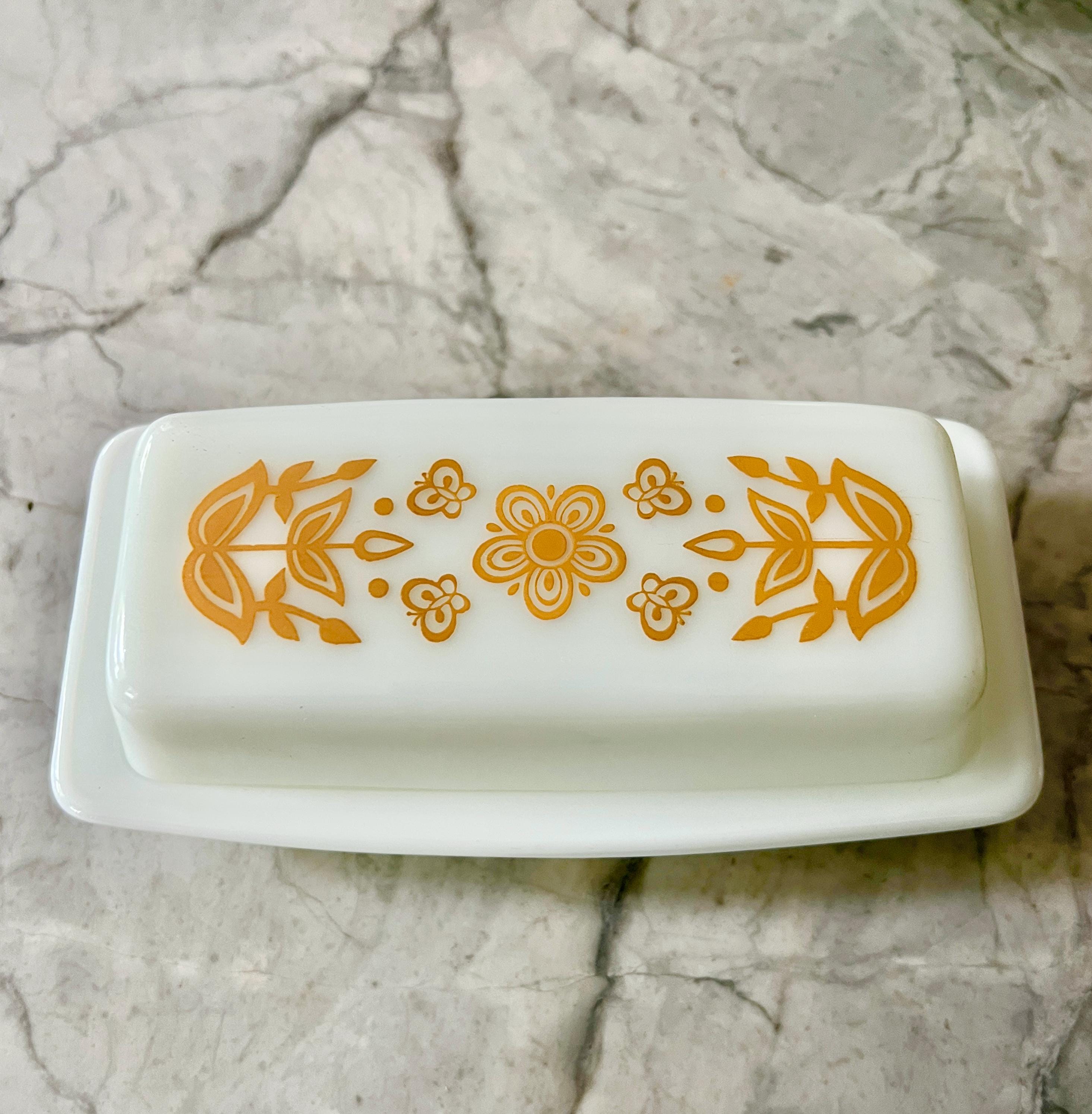 Vintage Pyrex Butterfly Gold Butter Dish - Etsy