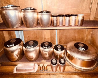 Mid Century Modern MCM Kromex Aluminum Canister and Shaker Set for