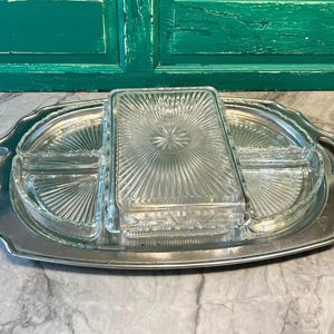 MCM Relish / Snack Serving Tray / Glass dishes
