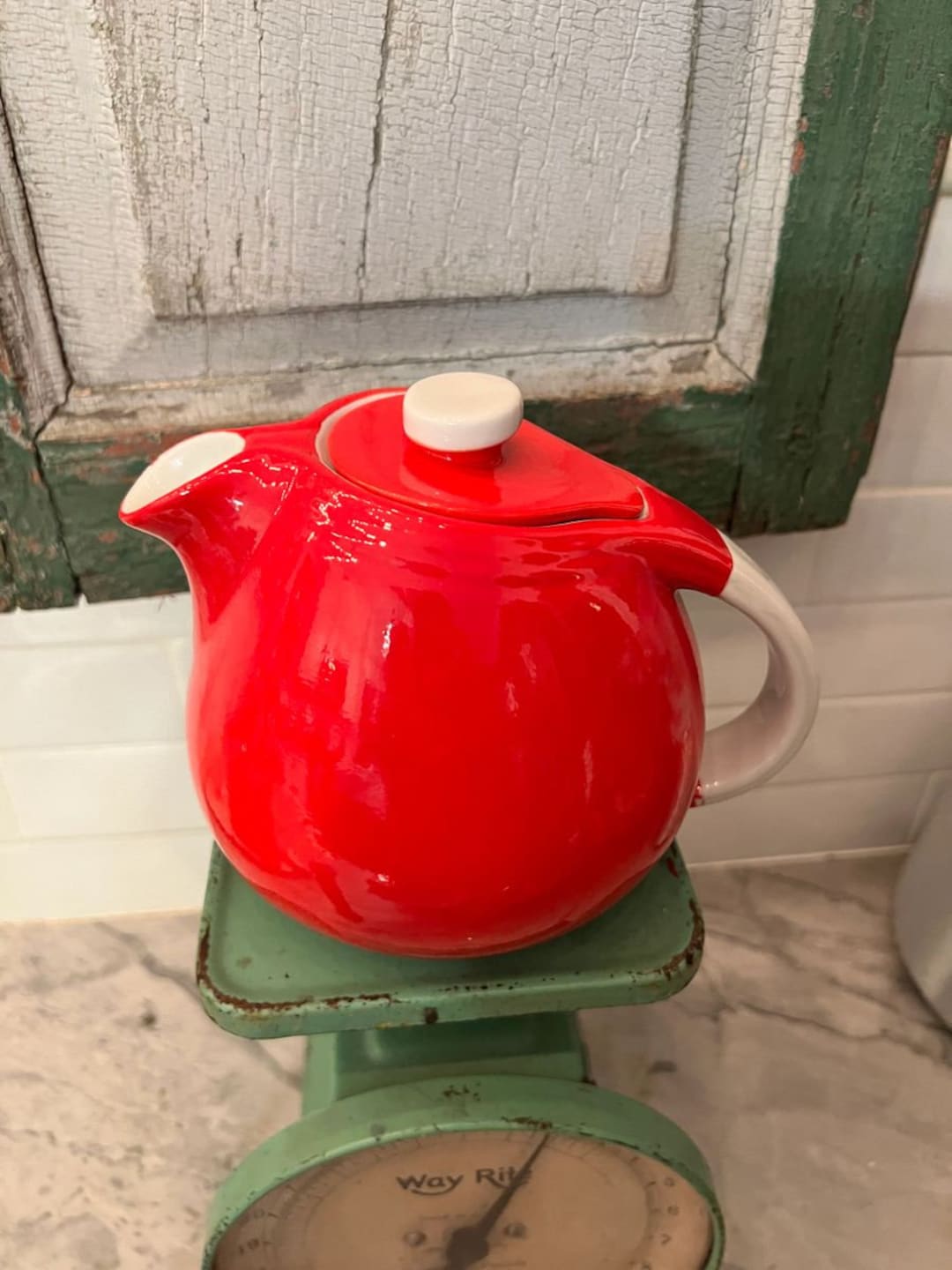 Hall's Superior Quality Kitchenware Red MCM Teapot Etsy