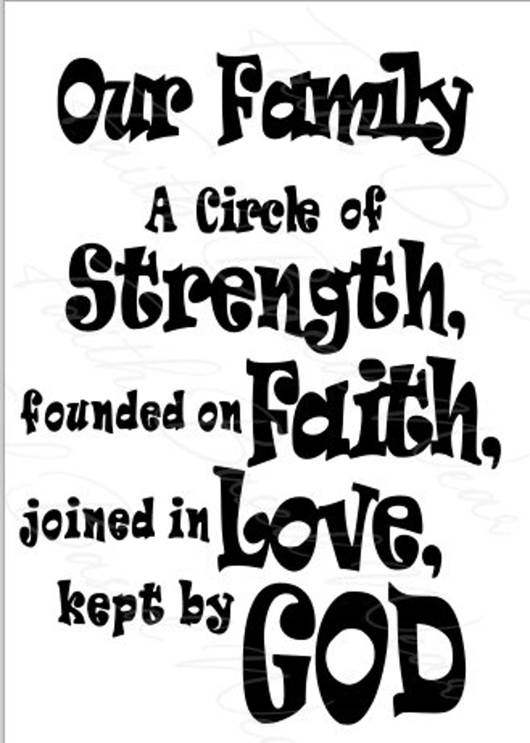 SVG File Download FAMILY is a Circle of Strength, Founded on Faith