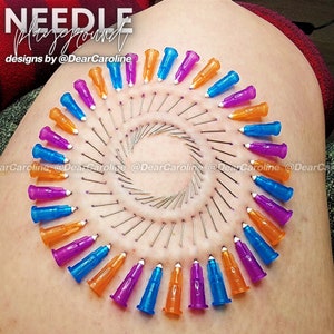 Single & Double Swirl Needle Play Design / Stencil - Artistic Piercing