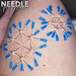 Snowflake Geometric Pain Endorphin Button Needle Play Design / Stencil - Artistic Piercing INCLUDES 2 STENCILS!