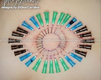 Eye Needle Play Design / Stencil - Artistic Piercing