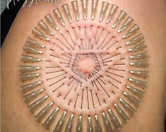 Pentagram Pentacle Advanced Needle Play Design / Stencil - Artistic Piercing