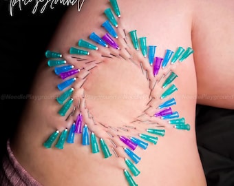 Beginner V Wings Swirl Needle Play Design / Stencil - Artistic Piercing