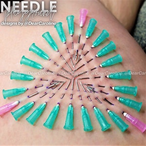 Double Triangle Needle Play Design / Stencil - Artistic Piercing