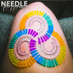 Triple Double Large Swirl Needle Play Design / Stencil - Artistic Piercing