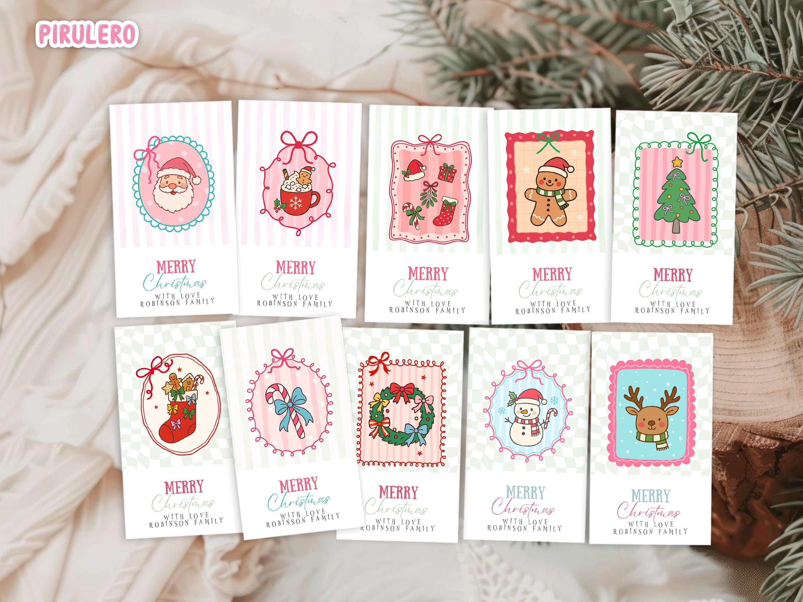 Divertidas etiquetas navideñas - Etsy México, image size:2667x2000