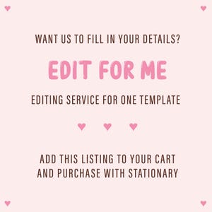 Customization Add On, Edit My Template For Me, Personalize Your Template, Help Me Edit, Edit My Template, Add-on Edit Wording, Edit For Me