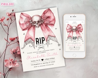 RIP to My 20s Birthday Invitation Template | Death to My Youth Party Invite | 30th Birthday Funeral Theme Canva Template Halloween Birthday