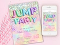 Jump Party Birthday Invitation Girl, Trampoline Party, Jump Party Editable Invite, Bounce Party, Trampoline Birthday Invitation Foil JPRF1 product logo