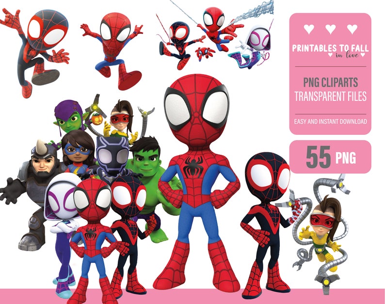 Spider Gwen Birthday Invitation for Girl, Spidey and Amazing Friends ...
