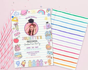 Pre-K Graduation Invitation, Preschool Grad Ceremony Invite Kindergarten Graduation Party Photo Invite Class of 2026 Graduate Card preschool