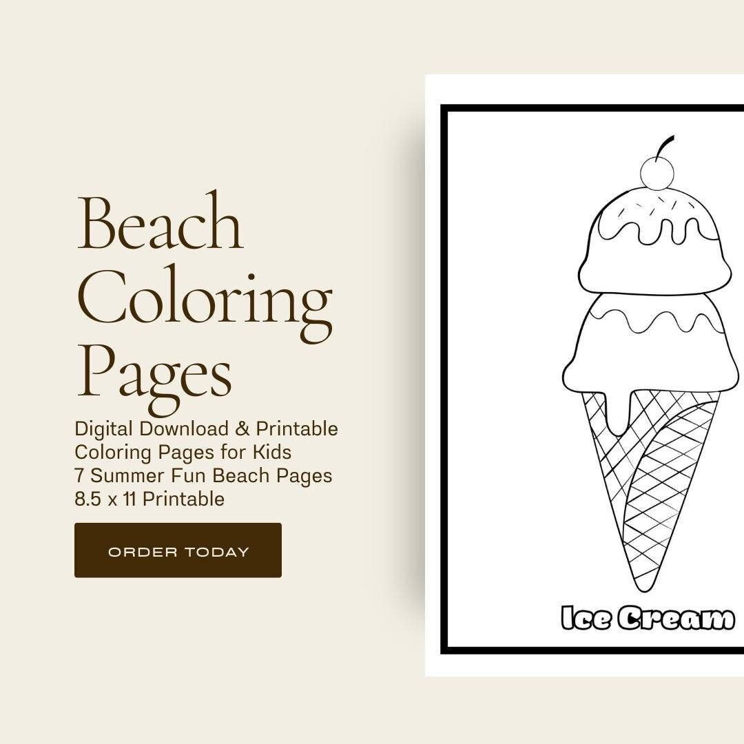 Summer Coloring Pages Coloring Pages Coloring Book 7 - Etsy