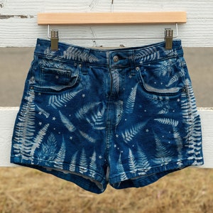 Size 4 Fern Cyanotype Denim Shorts