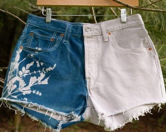 Calça Levi's 501 Lavanda Cianotipo Botânica W30 (31,5")