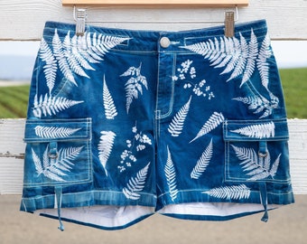 Tamanho 10/34" Botanical Cyanotype Cargo Shorts, marca Sonoma