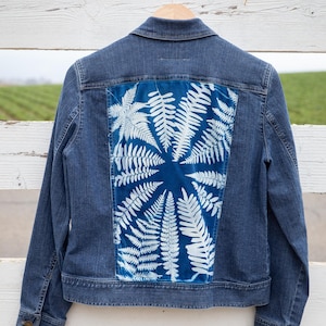 Size S Fern Cyanotype Denim Jacket Jones New York