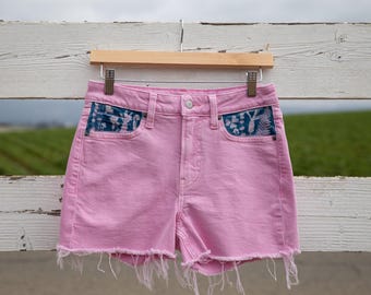 Shorts Old Navy Cut Off Rosa Cyanotype Tamanho 4