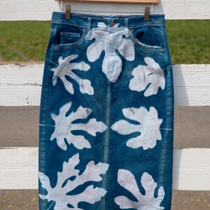 Size 6 Cyanotype Fig Leaf Denim Skirt