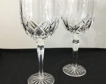 Marquis by Waterford Brookside Wine all purpose Glasses Set of 2 etched makers m