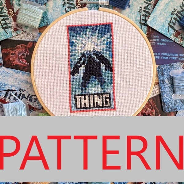 PATTERN ONLY Film The Thing John Carpenter Poster Cross Stitch Pattern