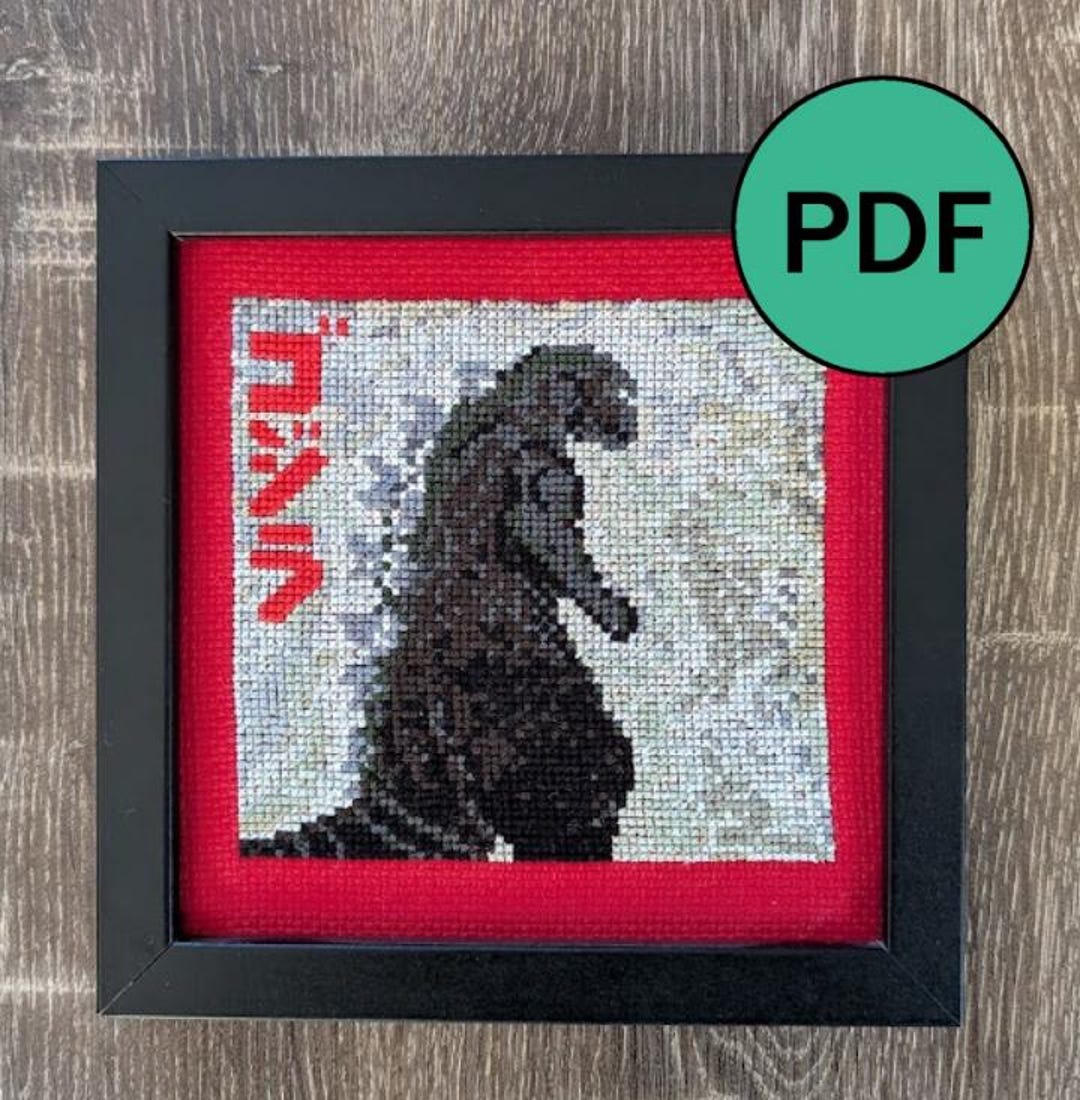 PATTERN ONLY Film Godzilla 1954 Monochrome Cross Stitch Pattern - Etsy