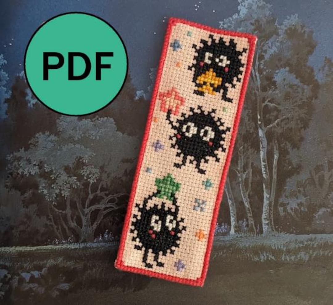 刺繍パッチ　Last Phantoms 161 Rock s PATTERN Onlyspirited Away Soot Sprites Bookmark Cross Stitch