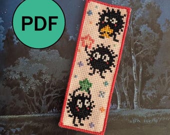 PATTERN ONLYSpirited Away Soot Sprites Bookmark Cross Stitch Pattern