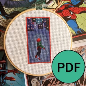 PATTERN ONLY Film SpiderVerse SpiderMan Miles Morales Cross Stitch Pattern