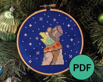 PATTERN ONLY Kermit Muppet Christmas Carol Cross Stitch Pattern