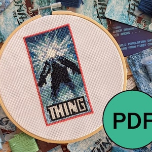 PATTERN ONLY Film The Thing John Carpenter Poster Cross Stitch Pattern