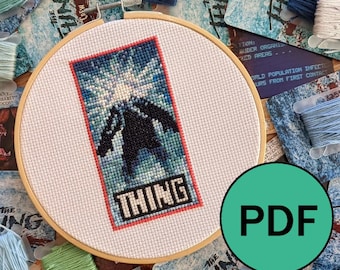 SOLO PATRÓN Película La Cosa Póster de John Carpenter Patrón de punto de cruz