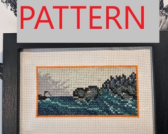 PATTERN ONLY GODZILLA Minus One Cross Stitch Pattern