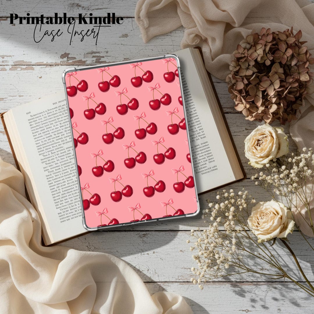 Cherry Kindle Case Insert – Printable Coquette Aesthetic Insert ...