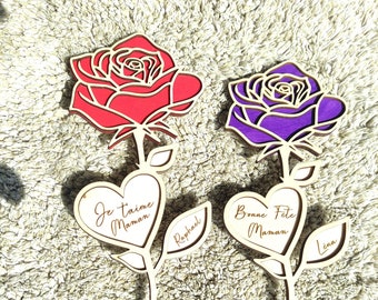 Eternal flower - Unique & personalized gift - Wooden rose - Mother's Day, Atsem, mistress, offer Mother's Day, Grandma's Day,