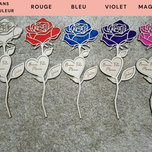 Fleur éternelle Cadeau unique & personnalisé Rose en bois fête des Mères, Atsem , maîtresse, offrir fête des mamans, fête des mamies, image 6