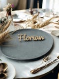 Wooden Place Markers - Personalized Names for Baptism, Boho Country Wedding, Communion, Party Decoration product logo