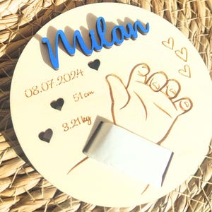 Carte en bois pour bracelet de naissance Bébé