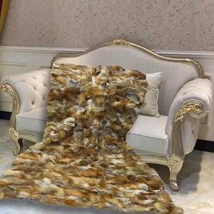 Luxury Canadian Red Fox Fur blanket/Throw